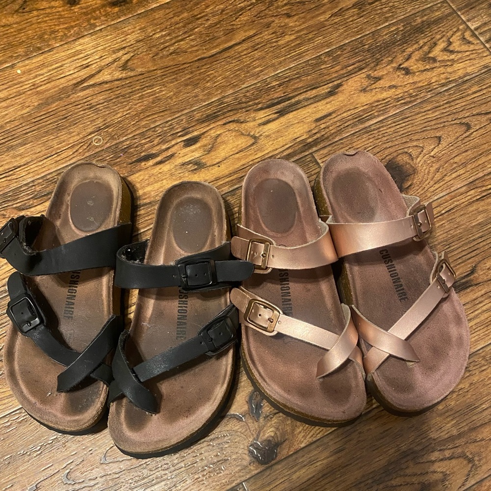 Girls Black & Rose Gold sandals / Size - 6